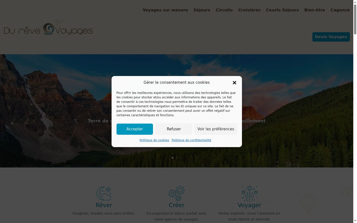Screenshot del banner di consenso mostrato prima di qualsiasi interazione