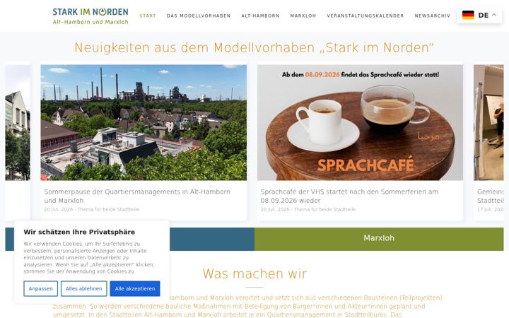 Kuvakaappaus sivustosta du-starkimnorden.de