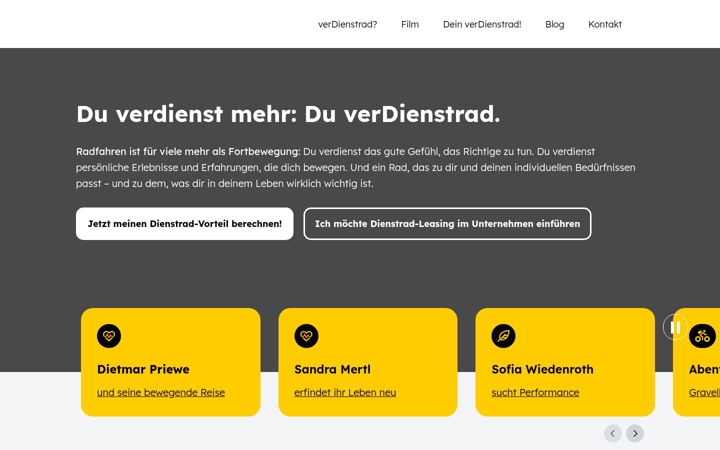 Kuvakaappaus sivustosta du-verdienstrad.de