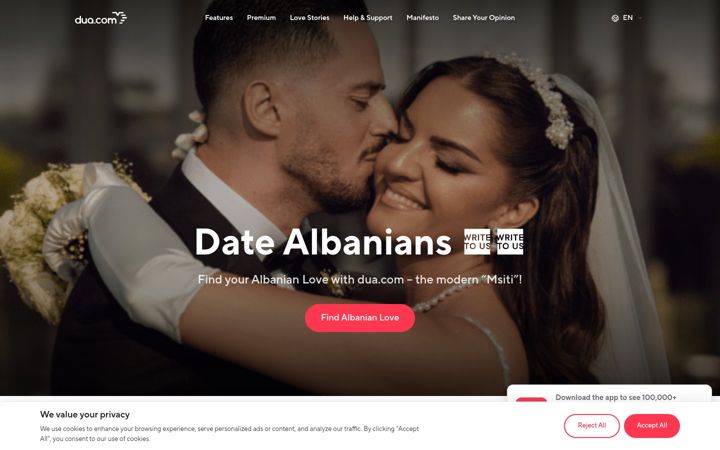 Screenshot of dua.com