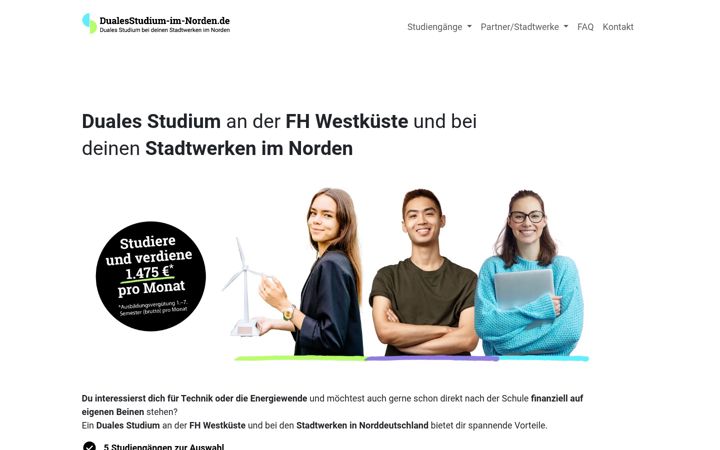 Skärmbild av dualesstudium-niedersachsen.de
