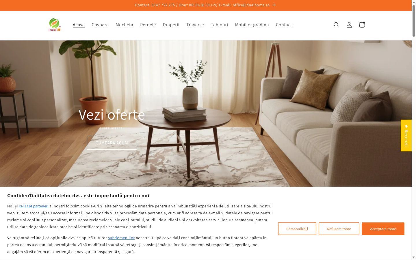 Screenshot of the consent banner shown before any interaction