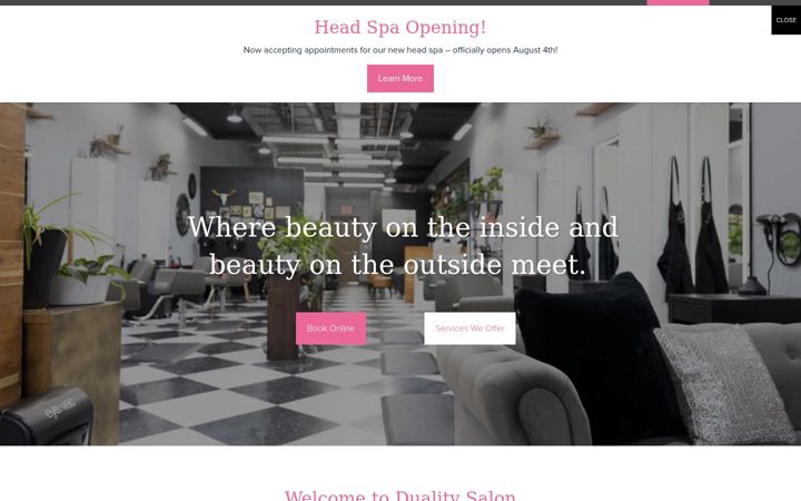 Screenshot of dualitysalon.com