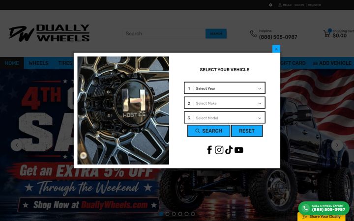 Screenshot of duallywheels.com