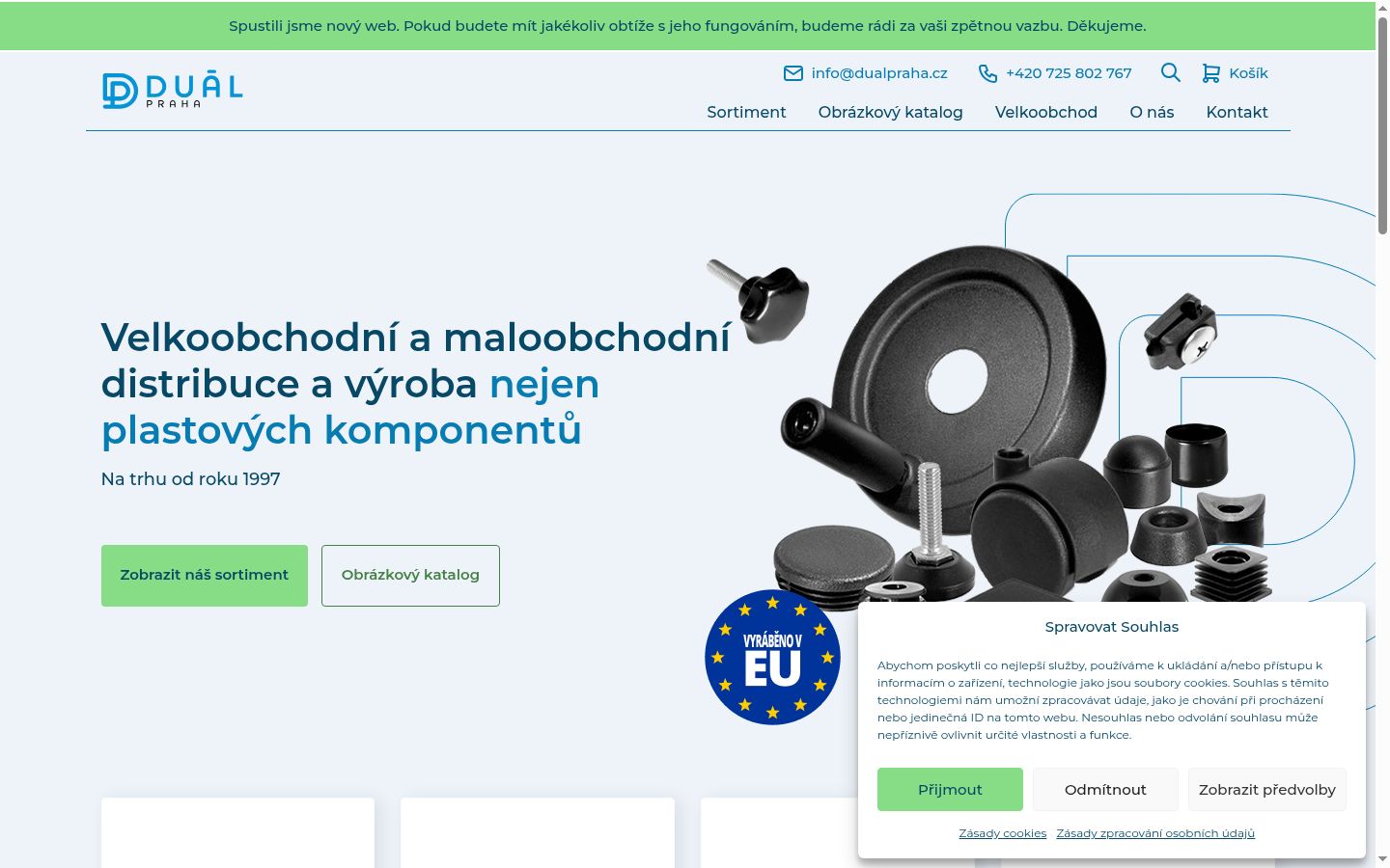 Snímek obrazovky baneru souhlasu zobrazeného před jakoukoli interakcí