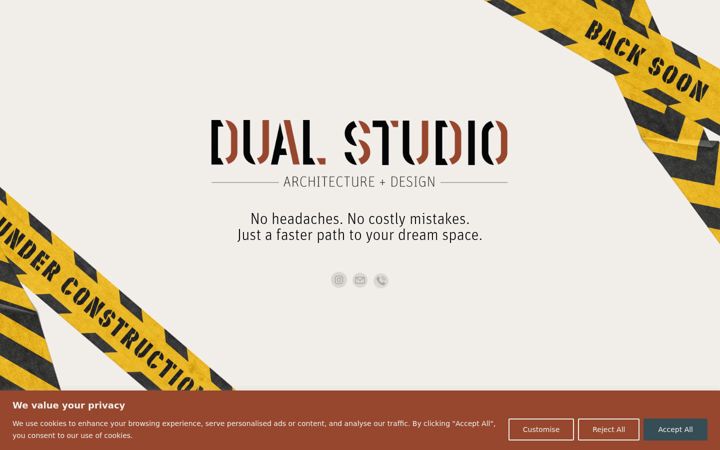 Screenshot stránky dualstudio.co.uk