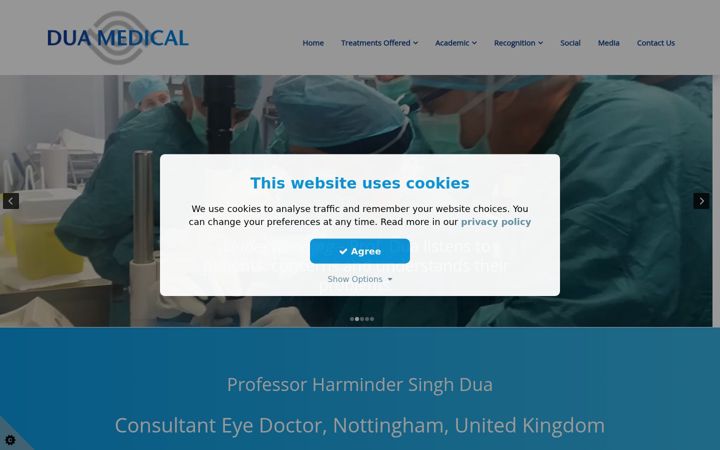 Screenshot stránky duamedical.co.uk