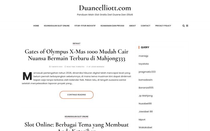 Screenshot of duaneelliott.com