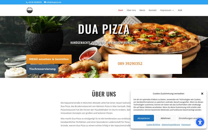 Screenshot of duapizza.de