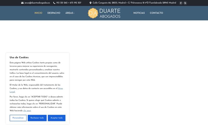 Captură de ecran a duarteabogados.es
