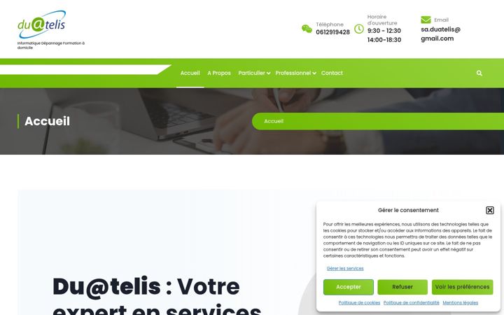 Screenshot ta' duatelis.fr