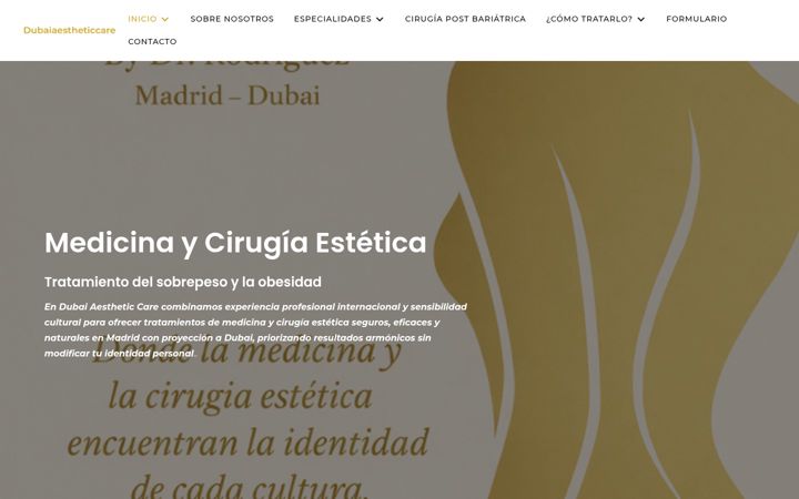 Screenshot of dubaiaestheticcare.com