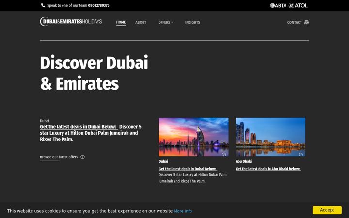 Screenshot of dubaiandemirates.com