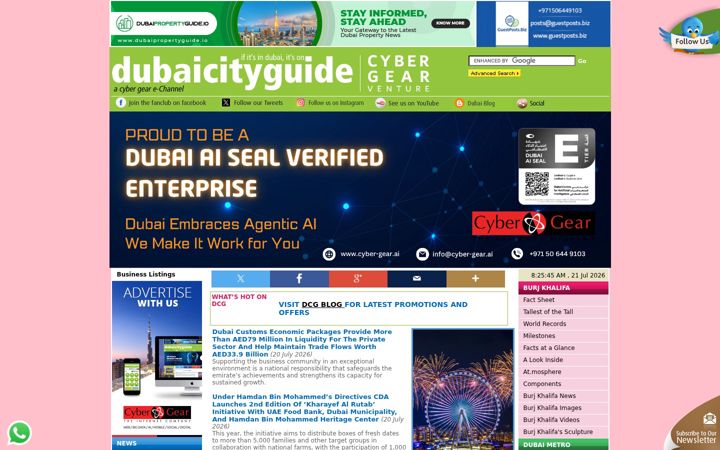 Screenshot of dubaicityguide.com