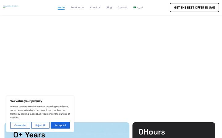 Screenshot of dubaifreezoneinvest.com