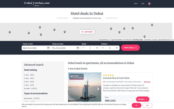 Screenshot of dubaihoteluae.com