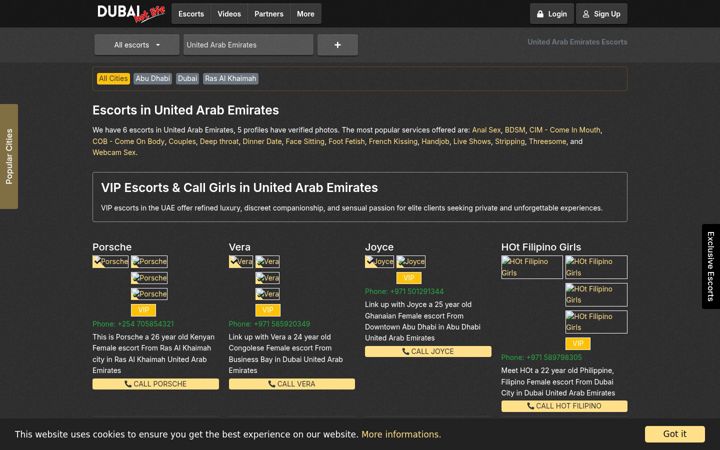 Screenshot of dubaihotlife.com