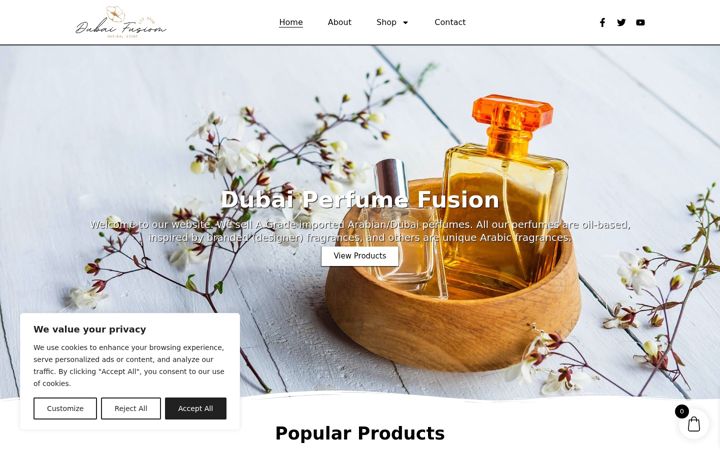 Capture d'écran de dubaiperfumefusion.co.za