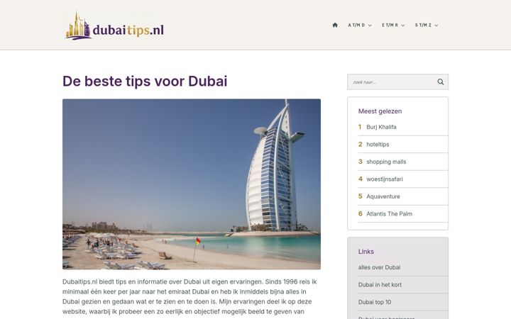 Screenshot di dubaitips.nl