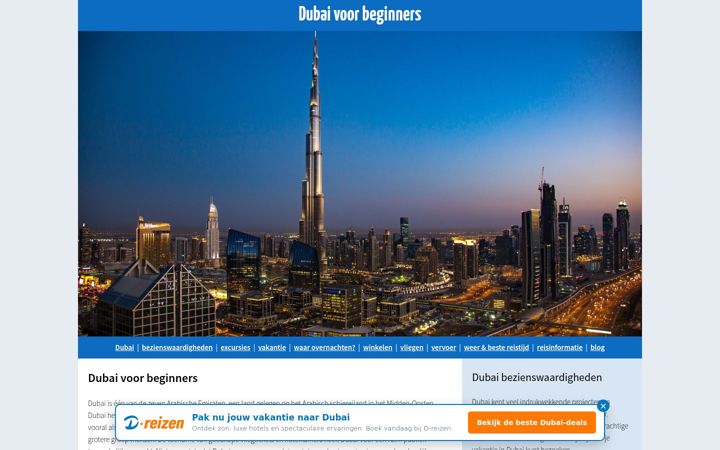 Screenshot di dubaivoorbeginners.nl