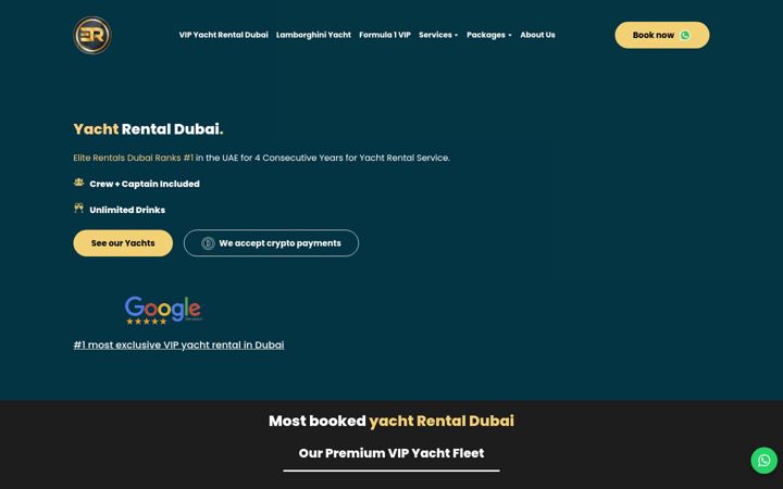 Screenshot of dubaiyachtbooking.com