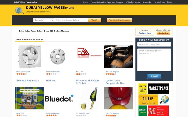 Screenshot of dubaiyellowpagesonline.com