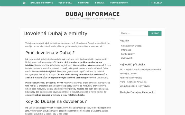 Ekraanipilt saidist dubaj-informace.eu