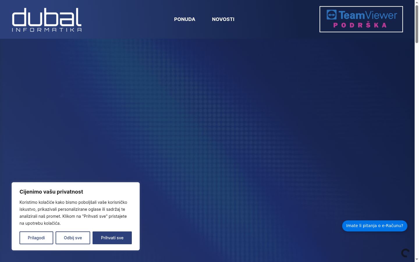 Screenshot of the consent banner shown before any interaction