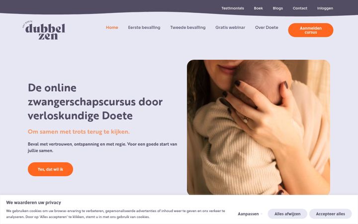 Screenshot di dubbelzen.nl