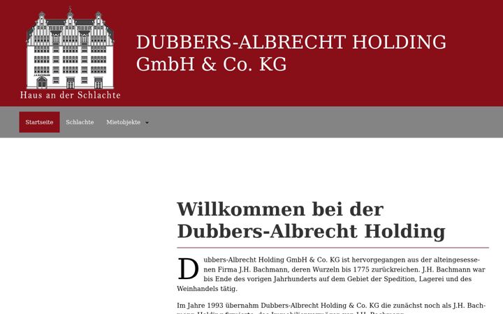 Screenshot of dubbers-albrecht-holding.de