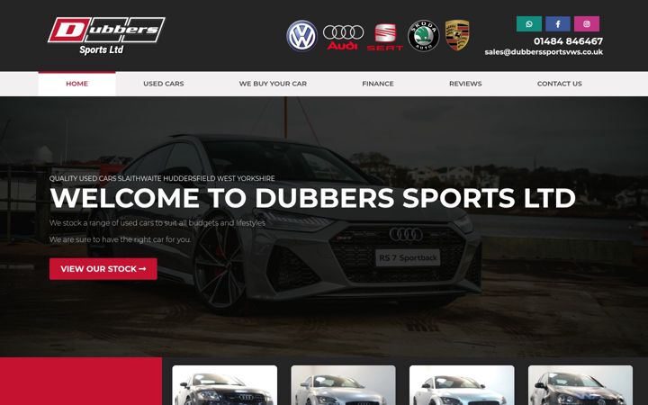 Screenshot stránky dubberssportsvws.co.uk