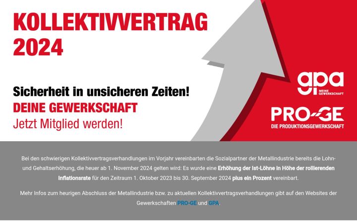 Screenshot von dubistgewerkschaft.at