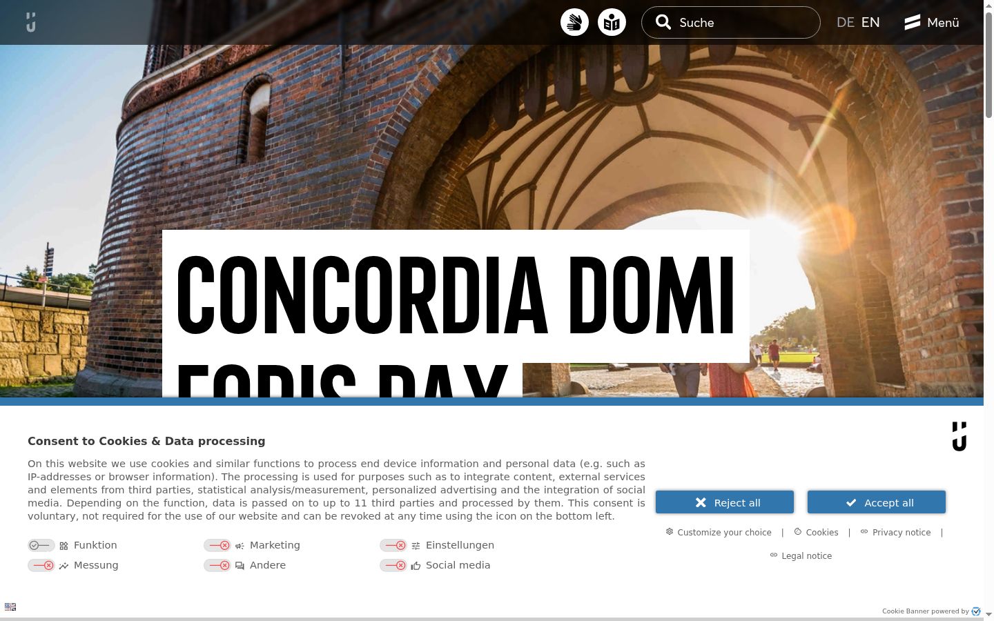 Screenshot of the consent banner shown before any interaction