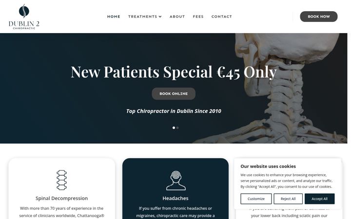 Screenshot of dublin2chiropractic.com