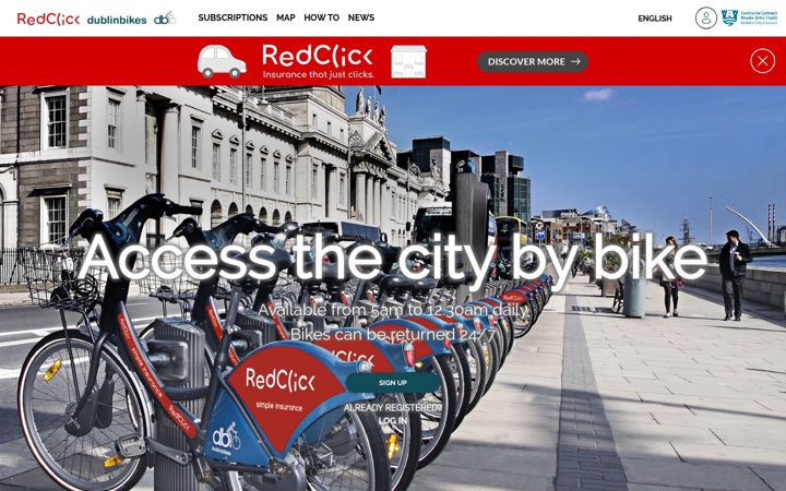 Posnetek zaslona dublinbikes.ie