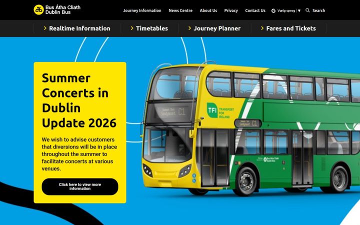 Screenshot of dublinbus.ie
