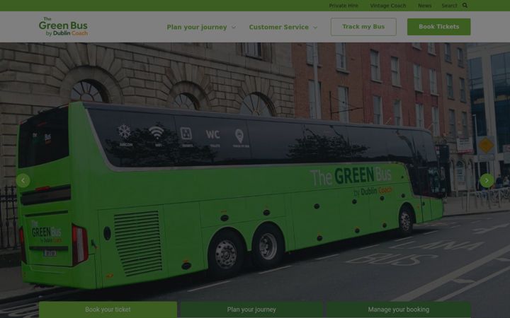 Snímek obrazovky dublincoach.ie