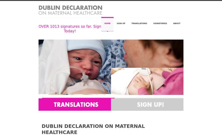 Screenshot of dublindeclaration.com