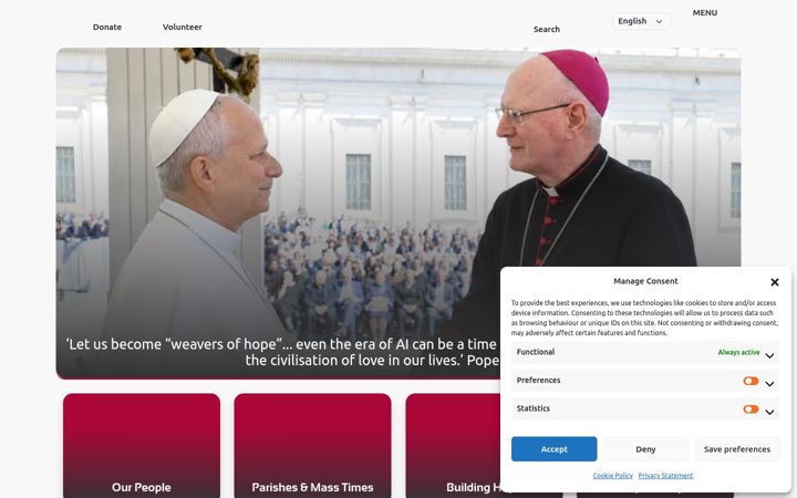 Snímek obrazovky dublindiocese.ie