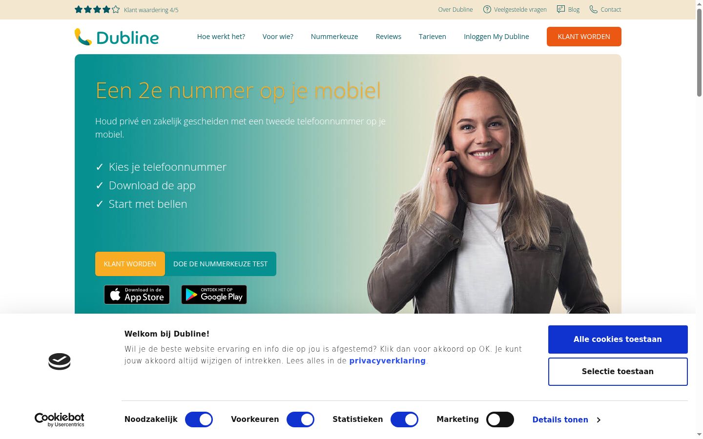 Screenshot del banner di consenso mostrato prima di qualsiasi interazione