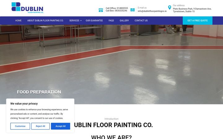 Snímek obrazovky dublinfloorpaintingco.ie