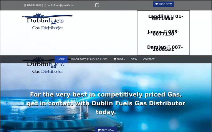 Snímek obrazovky dublinfuels.ie