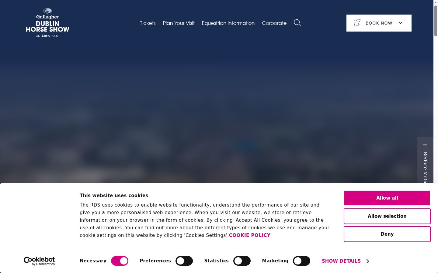 Screenshot of the consent banner shown before any interaction