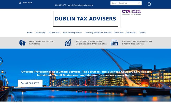 Screenshot von dublintaxadvisers.ie