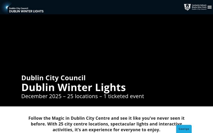 Skjermbilde av dublinwinterlights.ie