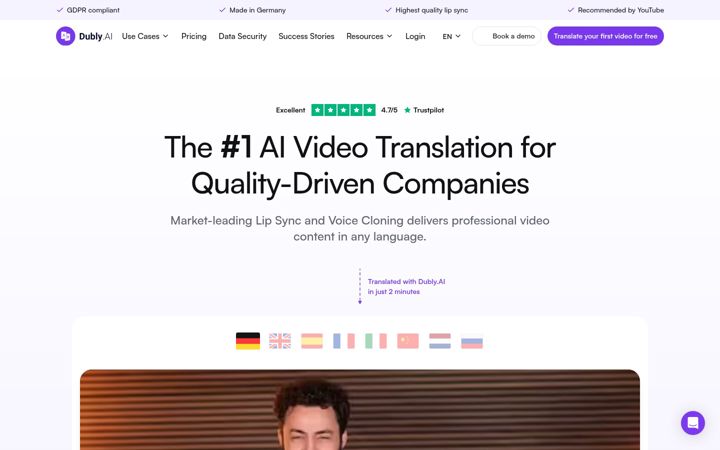 Képernyőkép: dubly.ai