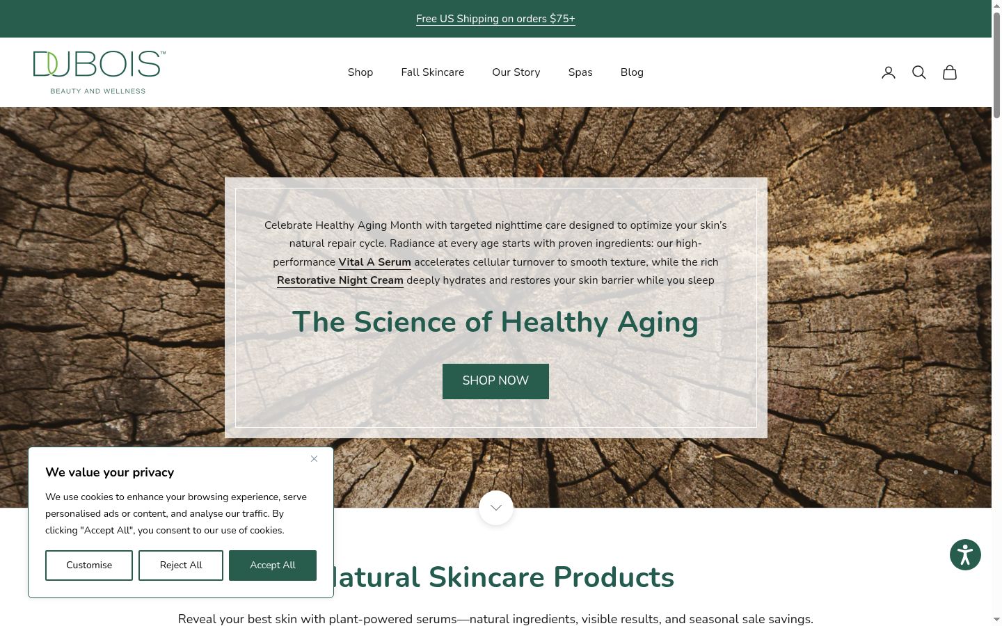 Screenshot of the consent banner shown before any interaction