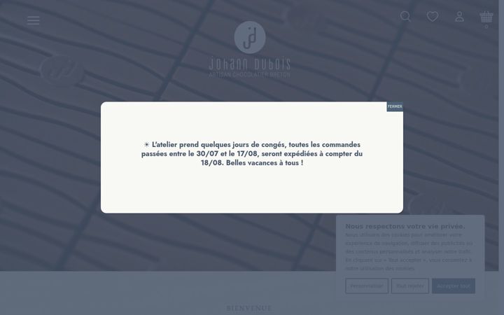 Screenshot of duboischocolatier.com