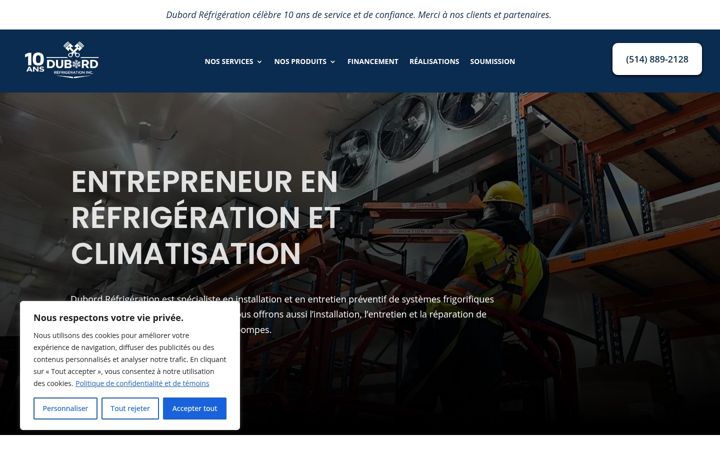 Skjermbilde av dubordrefrigeration.ca