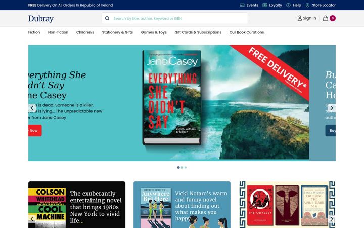 Screenshot of dubraybooks.ie